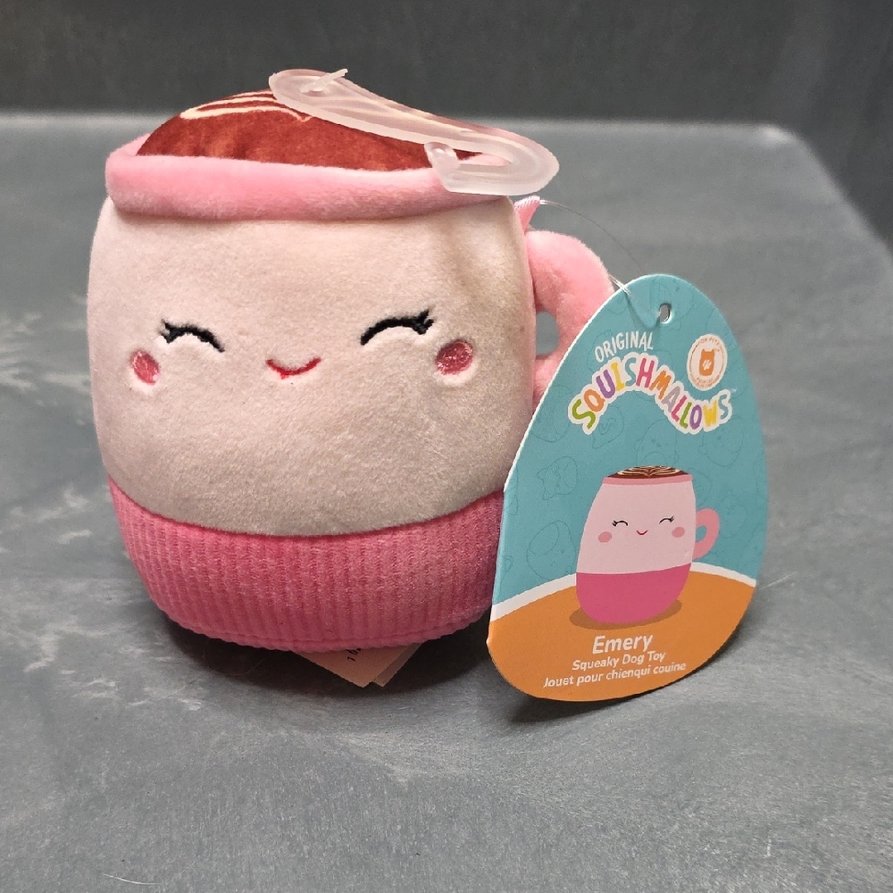 Squishmallows Pink and Tan Mug Plush